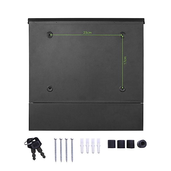 Banjado Briefkasten Anthrazit 37x37x10.5cm Groß / Inkl. Montagematerial & 2 günstig online kaufen