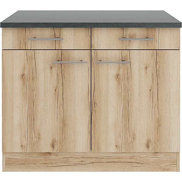 OPTIFIT Livorno290 Küchen-Unterschrank 100 cm Wildeiche Nachbildung günstig online kaufen