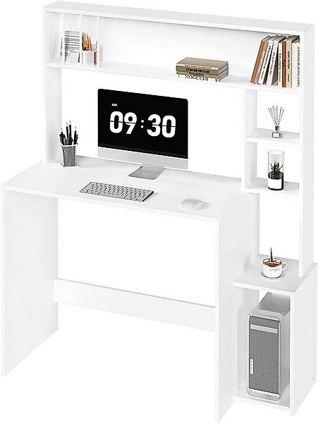 EUGAD Schreibtisch (1-St), Computertisch, 5-stufiges Bücherregal, mit Staur günstig online kaufen