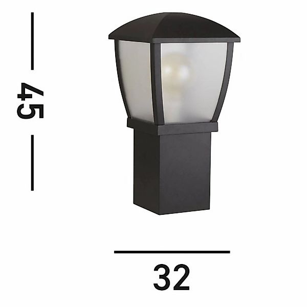 Sockelleuchte Seattle, IP44, schwarz, Höhe 45 cm, Metall günstig online kaufen