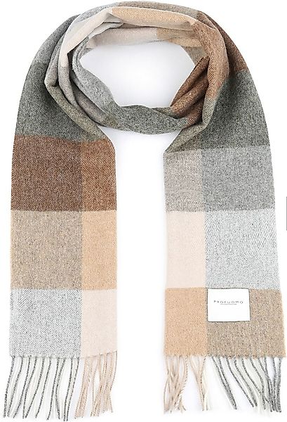 Profuomo Schal Lammwolle Karos Grau Beige - günstig online kaufen