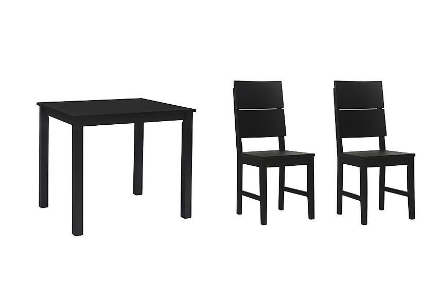 Woodroom Essgruppe Kota, (aus Hevea Massivholz, lackiert, Esstisch 70x70cm günstig online kaufen