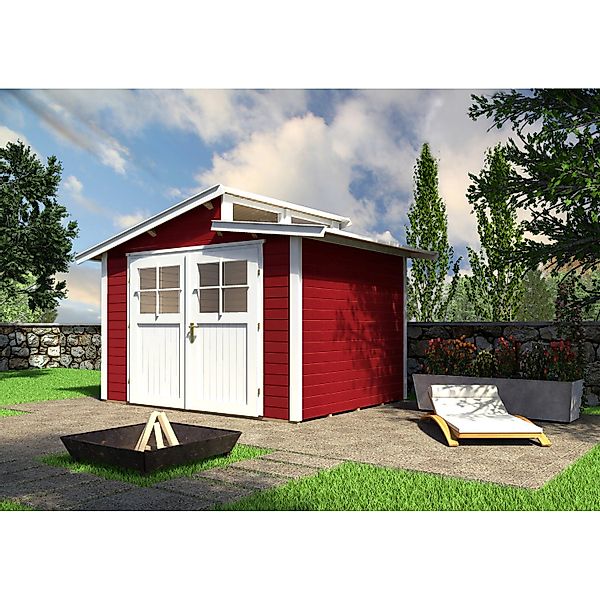 Weka Holz-Gartenhaus Schwedenrot Pultdach Lasiert 231 cm günstig online kaufen