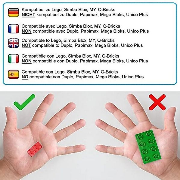 Katara Bausteine Box-Set mit 520 Steinen + Platte + Box Konstruktionsspiels günstig online kaufen