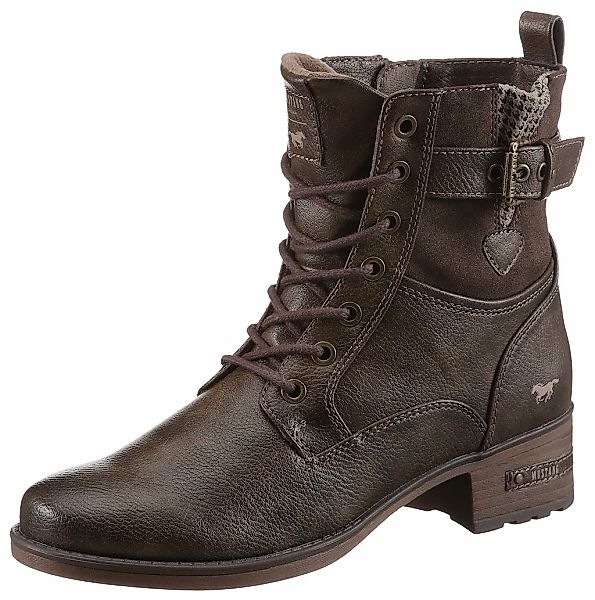 Mustang Shoes Schnürstiefelette "Mustang Shoes Stiefelette Lederimitat" günstig online kaufen