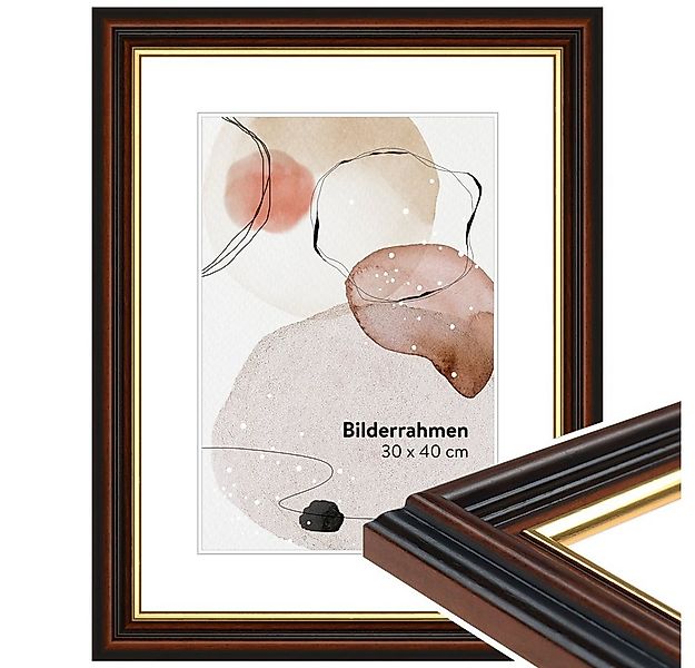 WANDStyle Bilderrahmen H015, Braun, aus Massivholz im Antik Stil günstig online kaufen