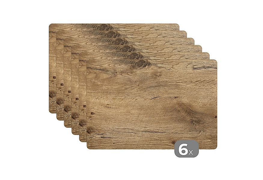 MuchoWow Platzset Holz - Braun - Holzoptik/print, (6-St), Platzsets, Tischs günstig online kaufen