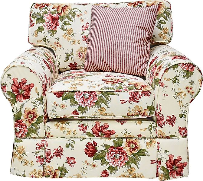 Home affaire Sessel Laura K, Geblümter Polstersessel, creme Weiß, 110x97x97 günstig online kaufen