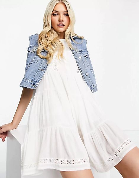 Pimkie – Freizeit-Hängerkleid in Weiß günstig online kaufen