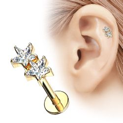 Taffstyle Piercing-Set Tragus Labret Kristall Doppel günstig online kaufen