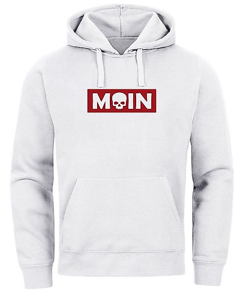 Neverless Hoodie Hoodie Herren Schriftzug Moin Skull Totenkopf Aufdruck Pri günstig online kaufen