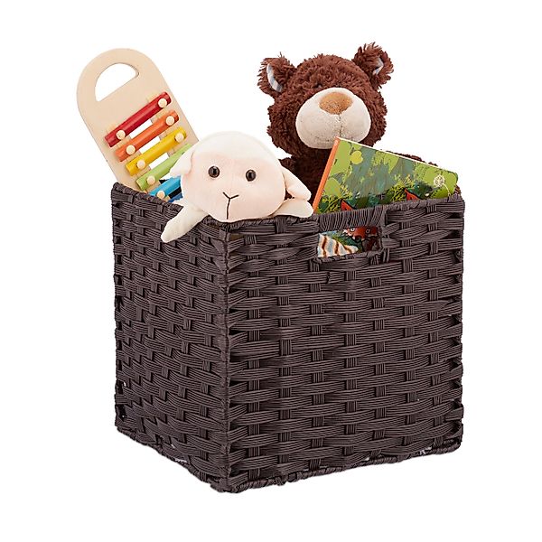 relaxdays Aufbewahrungskorb faltbar, Braun günstig online kaufen