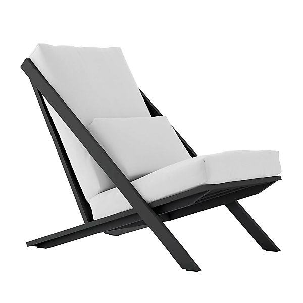 Gandia Blasco - Timeless Relax Outdoor Sessel - schwarz RAL 9011/weiß/Aufla günstig online kaufen