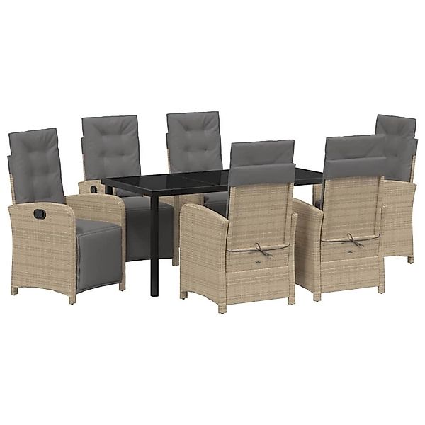 vidaXL Garten Essgruppe 7-Tlg Beige Poly Rattan 3380341 günstig online kaufen