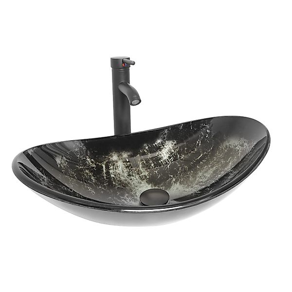 Puluomis Aufsatzwaschbecken Waschbecken Set mit Wasserhahn günstig online kaufen