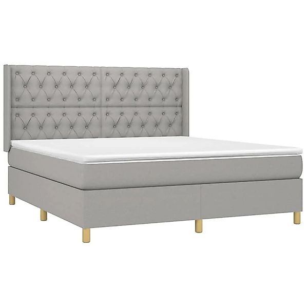 vidaXL Boxspringbett mit Matratze Hellgrau 160x200 cm Stoff 3132241 günstig online kaufen