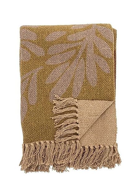 Wolldecke Bloomingville Decke LARK Gelb 130x160 cm, Bloomingville günstig online kaufen