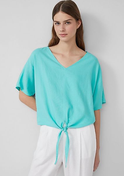 s.Oliver Kurzarmbluse Bluse Verkürzte Leinenmix-Bluse im günstig online kaufen