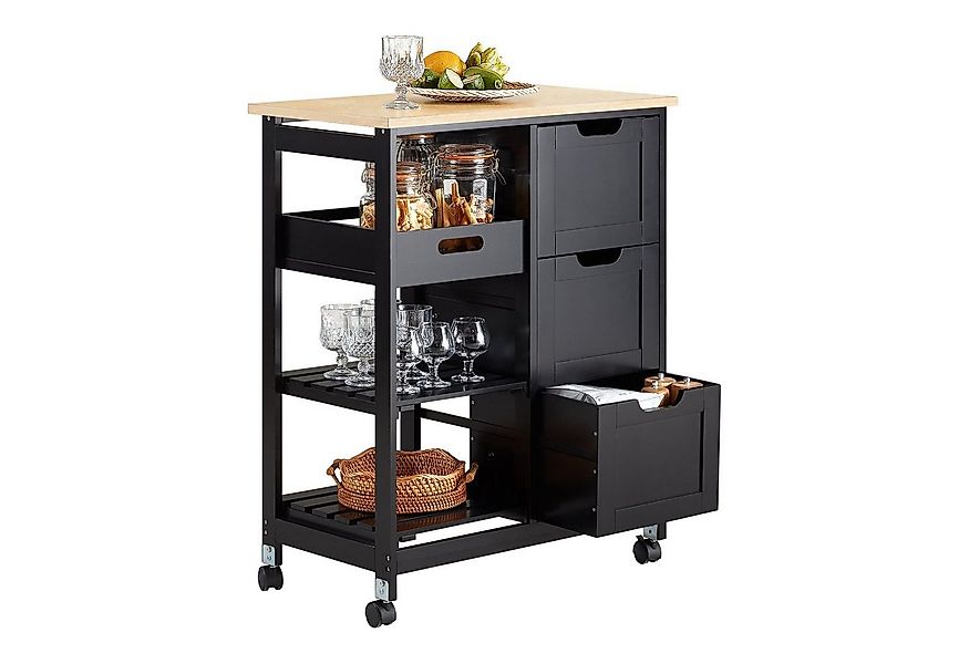 SoBuy Küchenwagen FKW79, Beistellwagen, Ordnungswagen, mit abnehmbarem Tabl günstig online kaufen