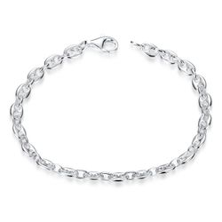 Materia Gliederarmband Damen Silber Bohnenkette flach günstig online kaufen