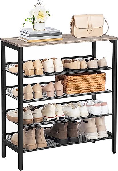 Hoobro Schuhregal 5-lagiges Schuhschrank, Verstellbares Schuhablage, Metall günstig online kaufen