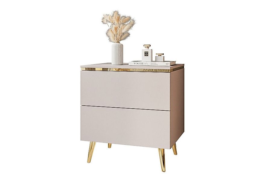 Lookway Nachttisch AURORA II KASCHMIR mit Beinen und LED-Beleuchtung (1x Na günstig online kaufen