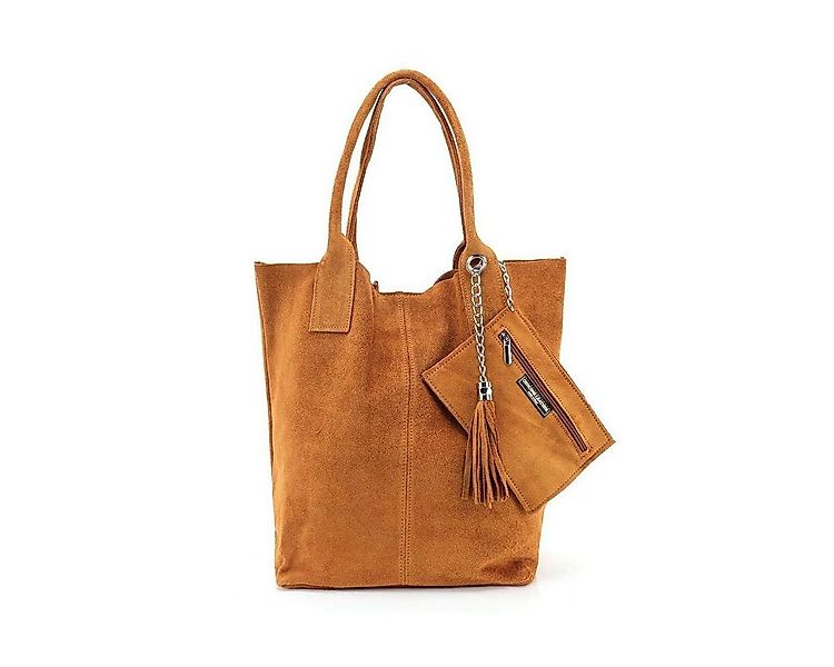 ITALYSHOP24 Schultertasche Made in Italy Damen Leder Shopper Schultertasche günstig online kaufen