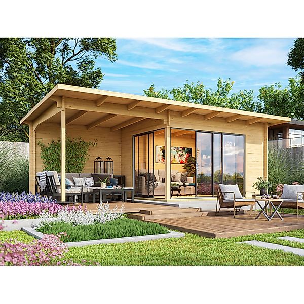 Fjordholz Gartenhaus Modell Starla 44 D 6mm Einfachverglasung Farblos Imprä günstig online kaufen