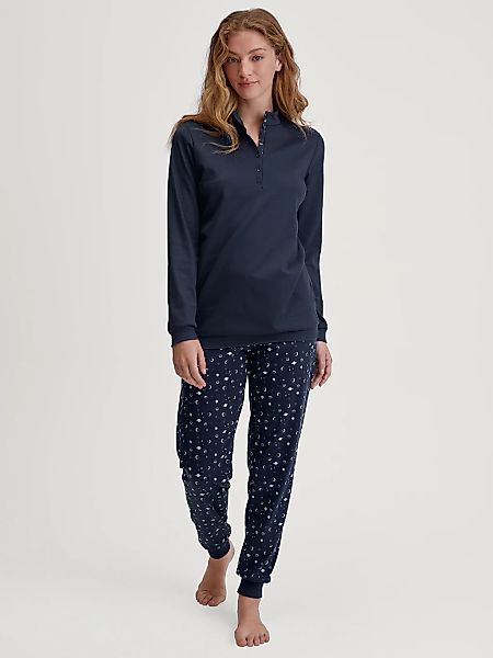 CALIDA Schlafanzug "Midnight Dreams" 2 Stk. tlg., V-Ausschnitt, Langarm, Si günstig online kaufen