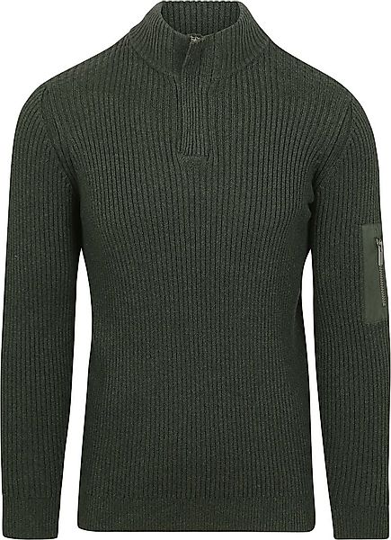 Suitable Mou Half Zip Pullover Dunkelgrün - Größe XL günstig online kaufen