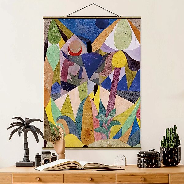 Stoffbild Abstrakt mit Posterleisten - Hochformat Paul Klee - Mildtropische günstig online kaufen