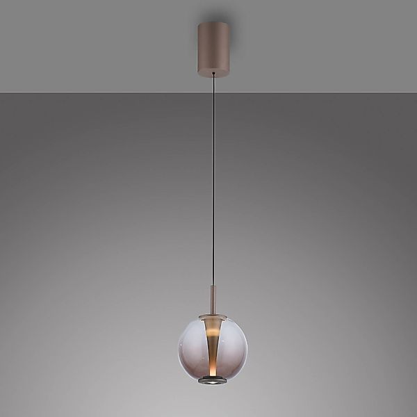 PURE LED-Pendellampe Infinity, bronze/amber, Ø 18 cm, CCT günstig online kaufen
