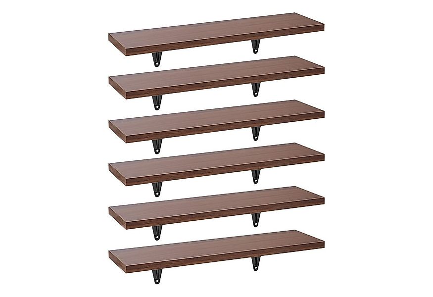 Maclean Wandregal MC-331, 6-tlg., Wandregal 43 cm Satz von 6 Stück Nussbaum günstig online kaufen