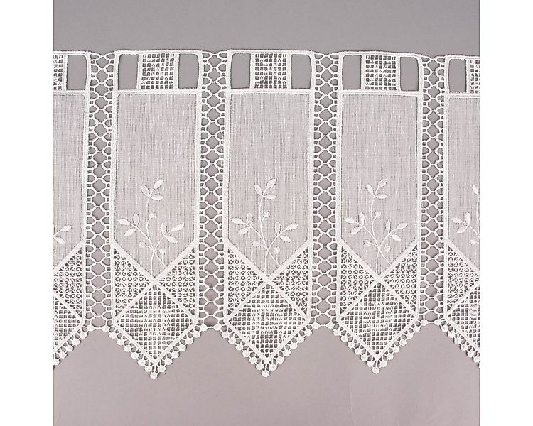 SCHÖNER LEBEN. Meterware Scheibengardine nähfrei Häkelei Stickerei Blätter günstig online kaufen