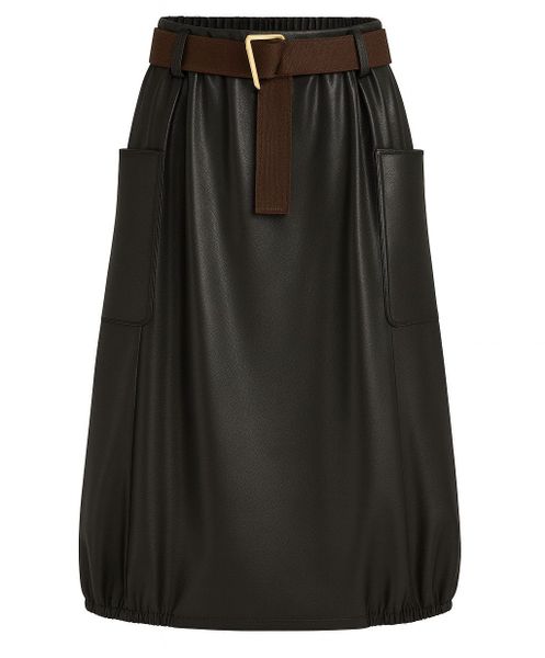 Mississhop A-Linien-Rock Damen Midirock in Lederoptik günstig online kaufen