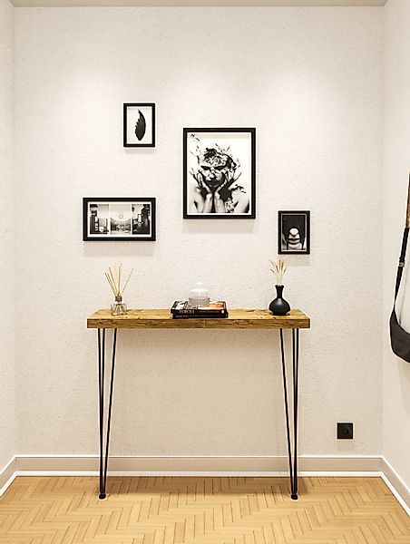 HEVVA Konsolentisch Konsolentisch LUGANO mit Massivholzplatte günstig online kaufen