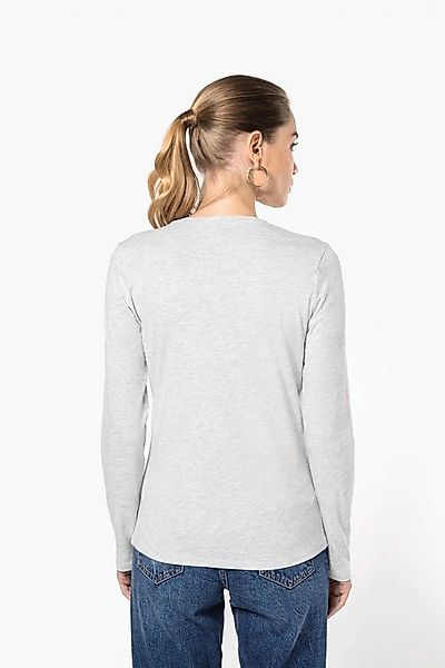 Kariban Langarmshirt Damen Langarmshirt Ladies' long sleeve V-neck T-shirt günstig online kaufen