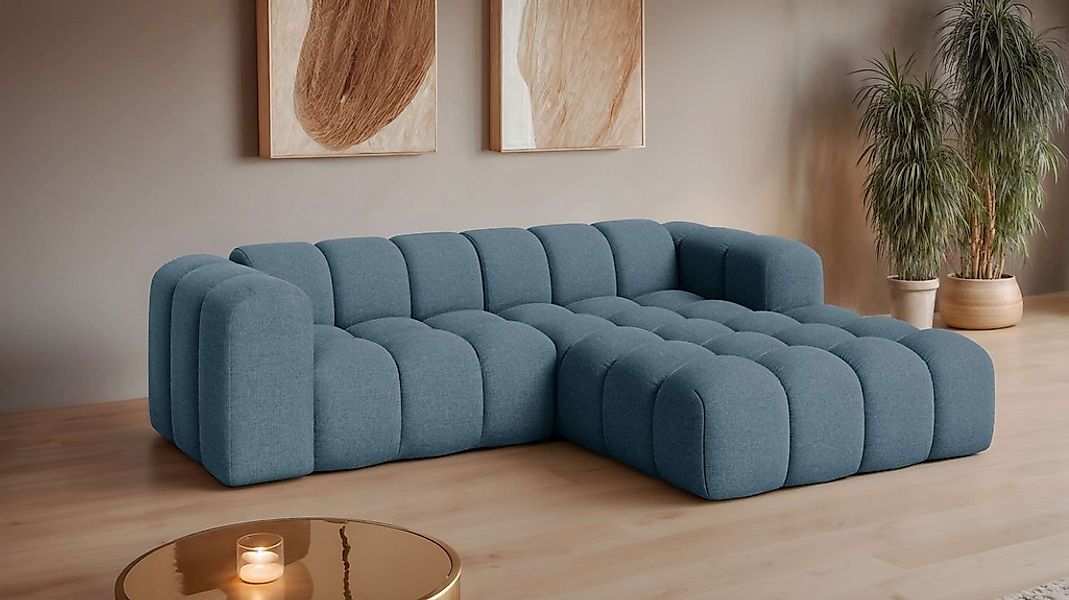 OTTO home Ecksofa "KALLIE Design-Sofa mit Wellenunterfederung, Bubble-Optik günstig online kaufen