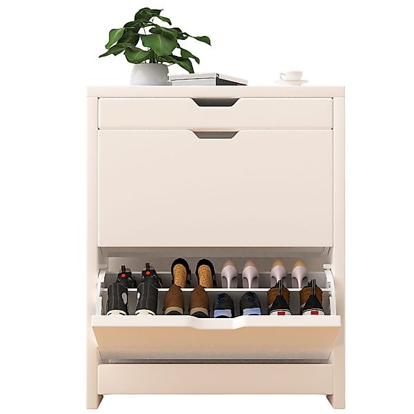 oyajia Schuhschrank Schuhkommode mit 2 Klappen günstig online kaufen