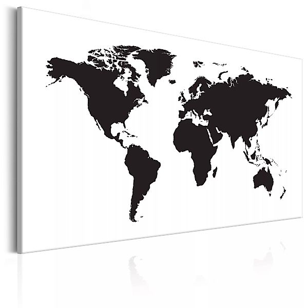 Wandbild - World Map: Black & White Elegance günstig online kaufen