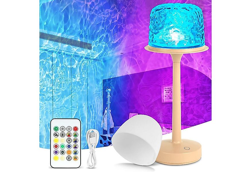 ibettertec LED Nachtlicht Akku Ocean Lamp Wasserwellenlampe, Schirm abnehmb günstig online kaufen