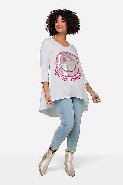 Angel of Style Longshirt Longshirt Smiley Rundhals Langarm gerundeter Saum günstig online kaufen