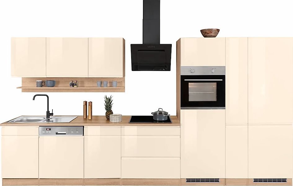 HELD MÖBEL Küchenzeile "Virginia", Breite 390 cm, mit Glaskeramik-oder Indu günstig online kaufen
