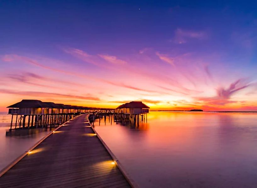 Papermoon Fototapete »Sunset Pier Maldives« günstig online kaufen