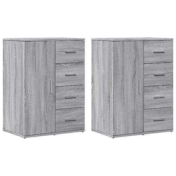 vidaXL Sideboards 2 Stk Grau Sonoma 59x39x80 cm Holzwerkstoff 3276635 günstig online kaufen