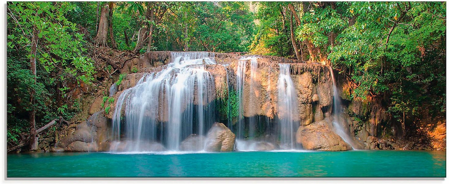 Artland Glasbild "Wasserfall im Wald National Park" Gewässer 1 Stk. tlg. in günstig online kaufen
