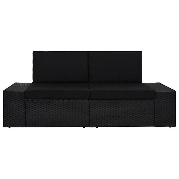 Modulares 2-sitzer-sofa Poly Rattan Schwarz günstig online kaufen