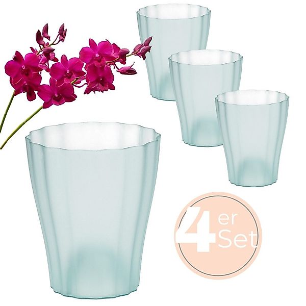 GarPet Blumentopf 4er Set Orchideentopf Transparent günstig online kaufen