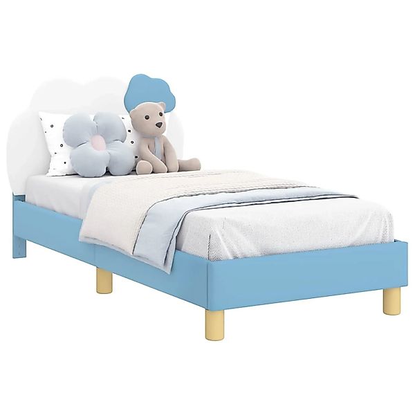 vidaXL Kinderbettgestell mit Kopfteil Blau 80 x 160 cm PU 42011017 günstig online kaufen