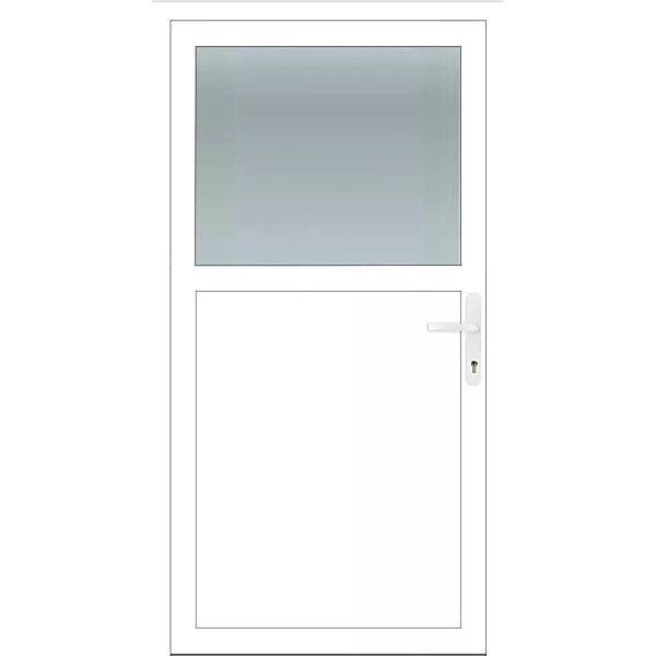 Aluminium-Nebeneingangstür 98 cm x 198 cm A504 Weiß Anschlag Rechts günstig online kaufen